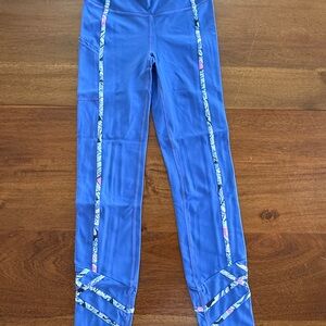 Lilly Pulitzer Blue Leggings with Printed Trim